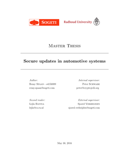 Master Thesis Secure Updates in Automotive Systems