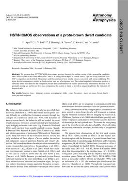 HST/NICMOS Observations of a Proto-Brown Dwarf Candidate The