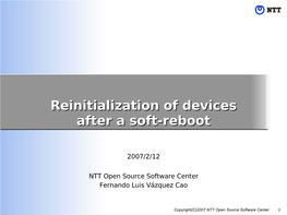 Reinitialization of Devices After a Soft-Reboot