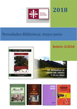 Novedades Biblioteca: Mayo-Junio