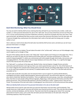 Dark Web Monitoring