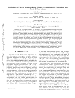 Simulations of Particle Impact at Lunar Magnetic Anomalies and Comparison with Spectral Observations