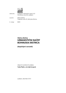 Urbanistični Načrt Bohinjska Bistrica