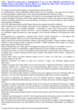 1975 – Mennea, Ballati, S. Fraquelli E La 4 X 100 Aprono All'italia Le Porte Della Seconda Finale Dove “La Freccia Del