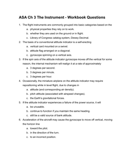 ASA Ch 3 the Instrument - Workbook Questions