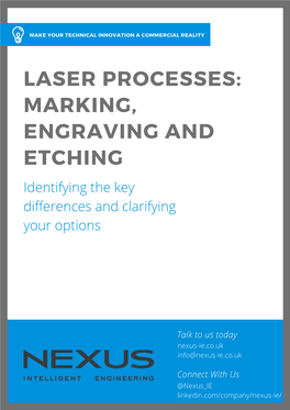 Laser Processes: Marking, Engraving and Etching