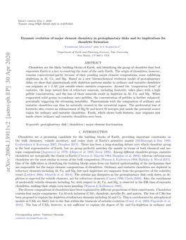 Dynamic Evolution of Major Element Chemistry in Protoplanetary Disks