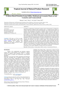 Tropical Journal of Natural Product Research