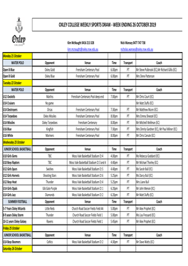 Oxley Sport Draw 26 October 2019.Xlsx