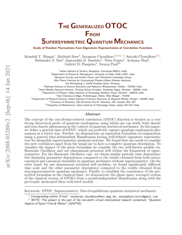 THE GENERALIZED OTOC from SUPERSYMMETRIC QUANTUM MECHANICS Study of Random Fluctuations from Eigenstate Representation of Correlation Functions