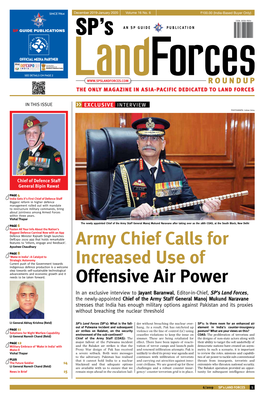 Army Chief Calls for Increased Use of Offensive Air Power