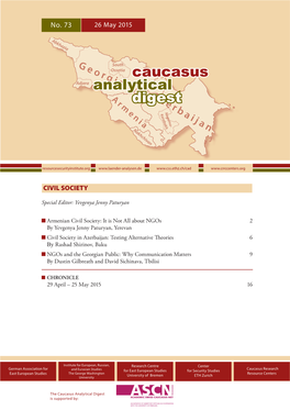 CAUCASUS ANALYTICAL DIGEST No. 73, 26 May 2015 2