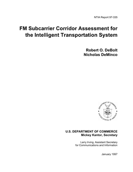 FM Subcarrier Corridor Assessment for the Intelligent Transportation System