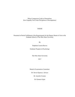 When Compassion Leads to Paternalism: How Empathy Can Create Perceptions of Incompetence