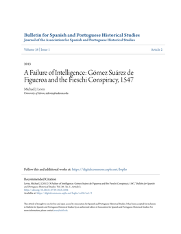 A Failure of Intelligence: Gã³mez Suã¡Rez De Figueroa and the Fieschi