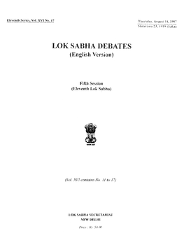 LOK SABHA DEBATES (English Version)