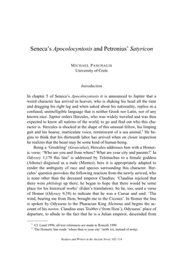 Seneca's Apocolocyntosis and Petronius' Satyricon