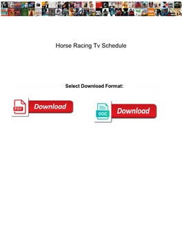 Horse Racing Tv Schedule