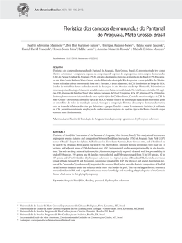 Florística Dos Campos De Murundus Do Pantanal Do Araguaia, Mato Grosso, Brasil