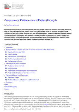 Governments, Parliaments and Parties (Portugal) | International