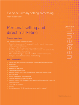 Personal Selling and Direct Marketing