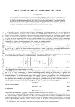 Arxiv:2104.06123V2 [Nlin.SI] 19 Jul 2021