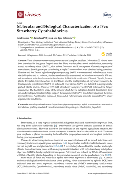 Molecular and Biological Characterization of a New Strawberry Cytorhabdovirus