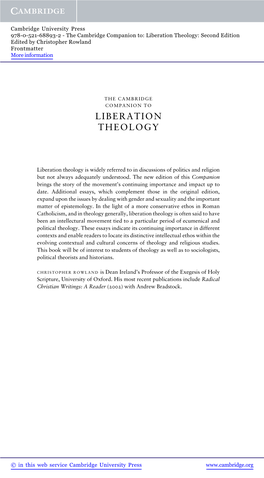 Liberation Theology: Second Edition Edited by Christopher Rowland Frontmatter More Information