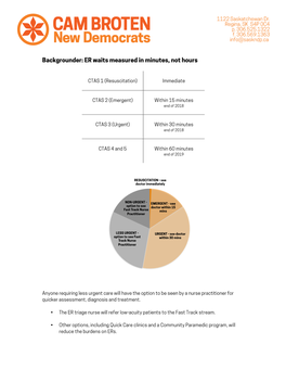 Backgrounder: ER Waits Measured in Minutes, Not Hours