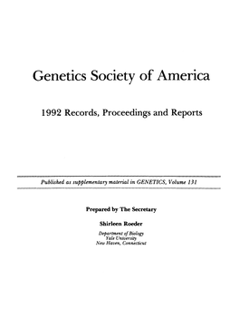 Genetics Society of America