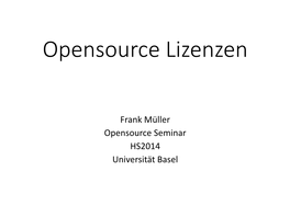 Opensource Lizenzen