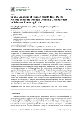 Spatial Analysis of Human Health Risk Due to Arsenic Exposure Through Drinking Groundwater in Taiwan’S Pingtung Plain