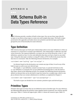 XML Schema Built-In Data Types Reference