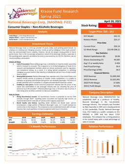 Krause Fund Research Spring 2021