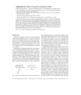 Antiproliferative Effect of Angelica Archangelica Fruits Steinthor Sigurdssona,*, Helga M