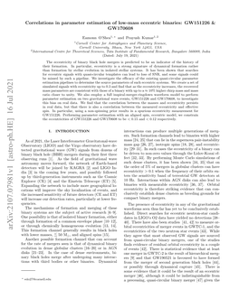 Correlations in Parameter Estimation of Low-Mass Eccentric Binaries: GW151226 & GW170608