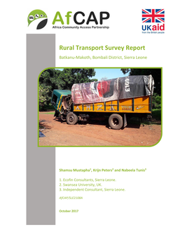 Rural Transport Survey Report – Batkanu-Makoth