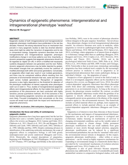 Dynamics of Epigenetic Phenomena