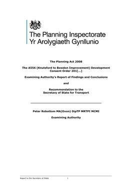 Knutsford to Bowdon Improvement) Development Consent Order 201[…]