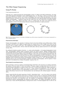 The Other Sanger Sequencing; September 2019 1