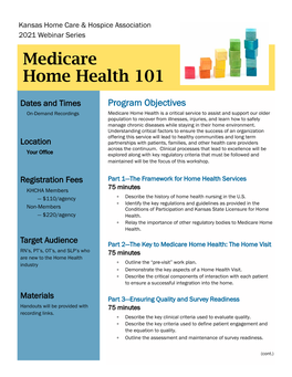 Medicare Home Health 101