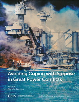 Avoiding Coping with Surprise in Great Power Conflicts