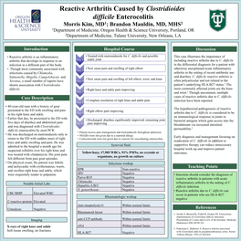 Reactive Arthritis Caused by Clostridium Difficile Enterocolitis