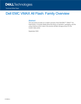 Dell EMC VMAX All Flash: Family Overview