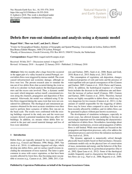 Debris Flow Run-Out Simulation and Analysis Using a Dynamic Model