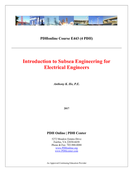 Introduction to Subsea Engineering for Electrical Engineers