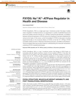 FXYD5: Na+/K+-Atpase Regulator in Health and Disease