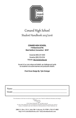 Conard High School Student Handbook 2015/2016