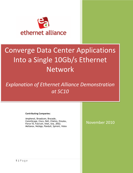 Converge Data Center Applications Into a Single 10Gb/S Ethernet Network