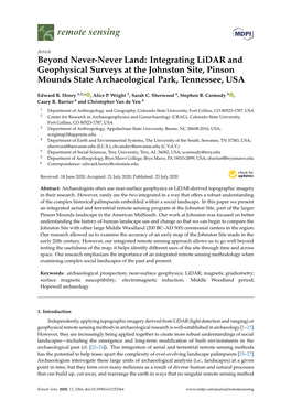 Integrating Lidar and Geophysical Surveys at the Johnston Site, Pinson Mounds State Archaeological Park, Tennessee, USA